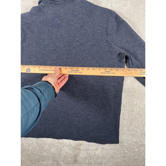 UNTUCKit Argill Polo Shirt Mens Medium Long Sleeve Heather Navy Blue Pocket - Picture 6 of 9